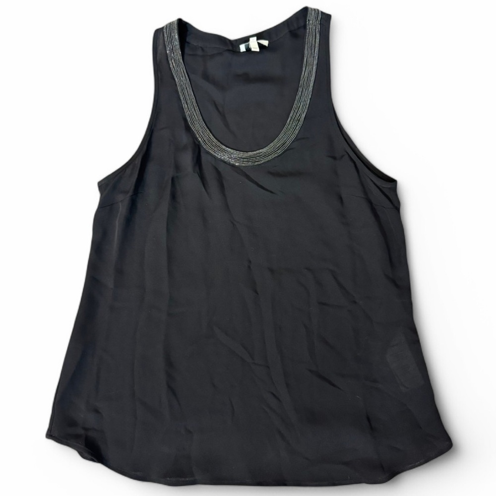 Joie Beaded Detail Silk Sleeveless Blouse, Size S